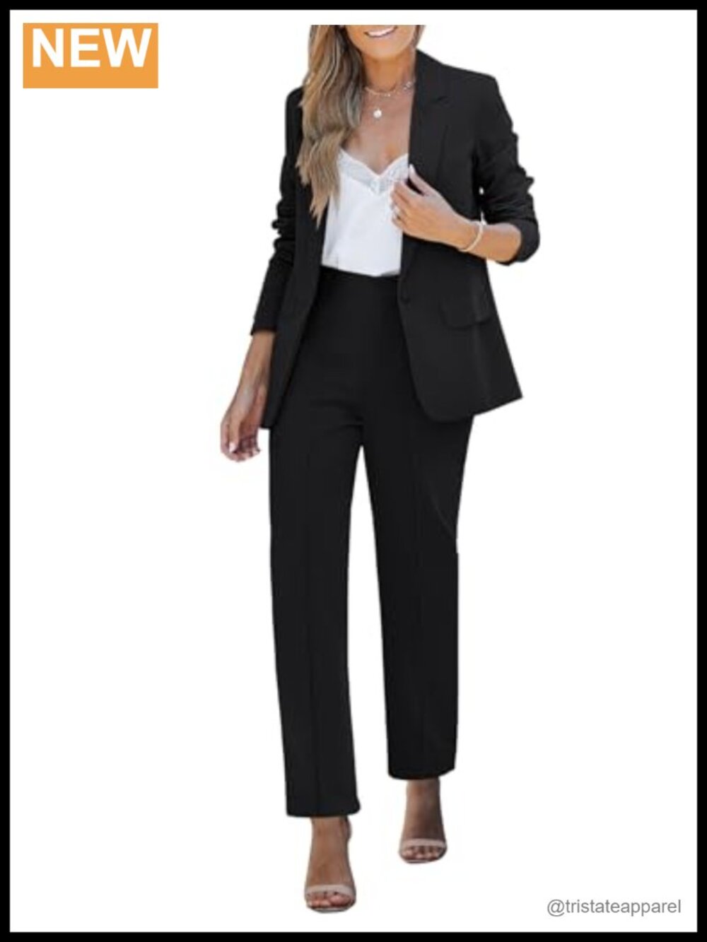 Women's Two Piece Pantsuit Set Dressy Business Casual Blazer Outfit